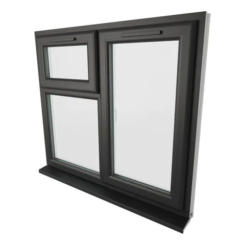 Crystal Right Hand Side Hung with Top Opening Over Fixed Light Black ...