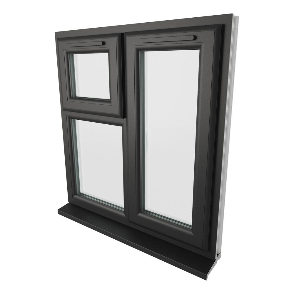 Crystal Right Hand Side Hung with Top Opening Over Fixed Light Black ...