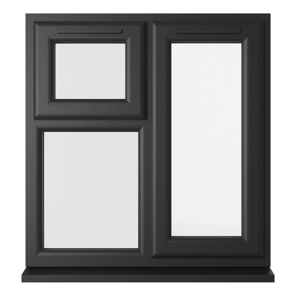 Crystal Right Hand Side Hung with Top Opening Over Fixed Light Black ...