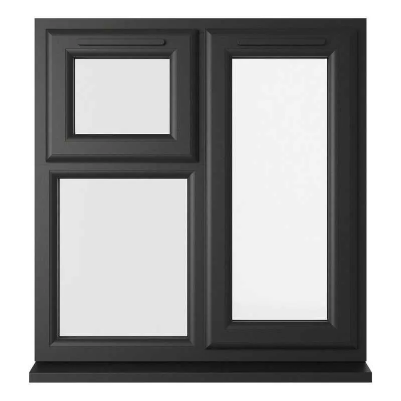 Crystal Right Hand Side Hung with Top Opening Over Fixed Light Black ...