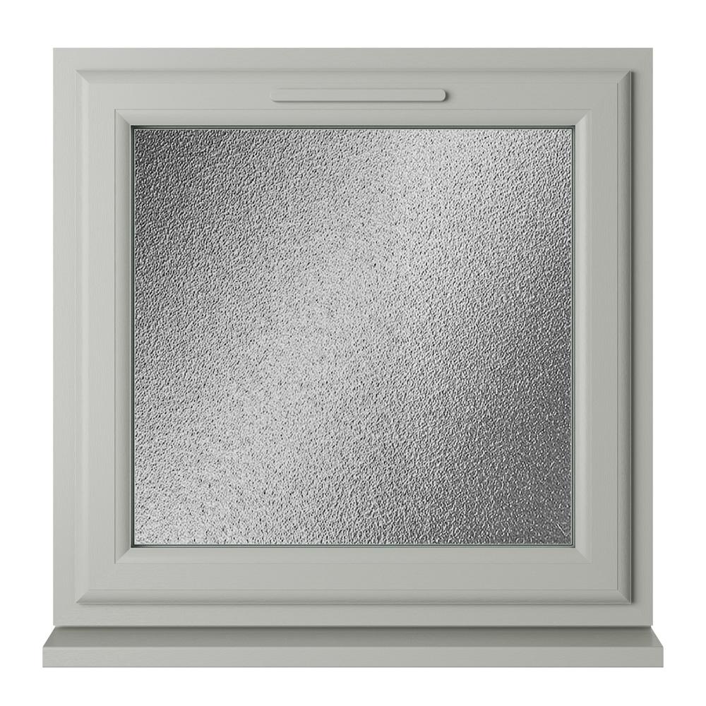 Crystal Top Opening Agate Grey/White uPVC Obscure Triple Glazed Window