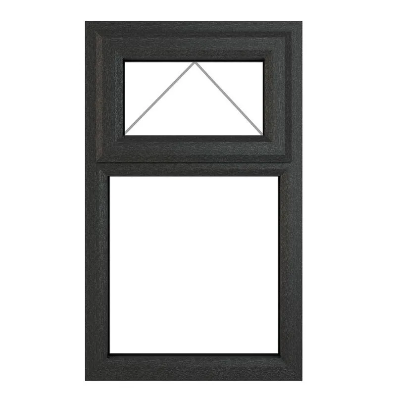 Fixed Hung Window Crystal Top Hung Opening Over Fixed Light Grey uPVC Casement Clear ...