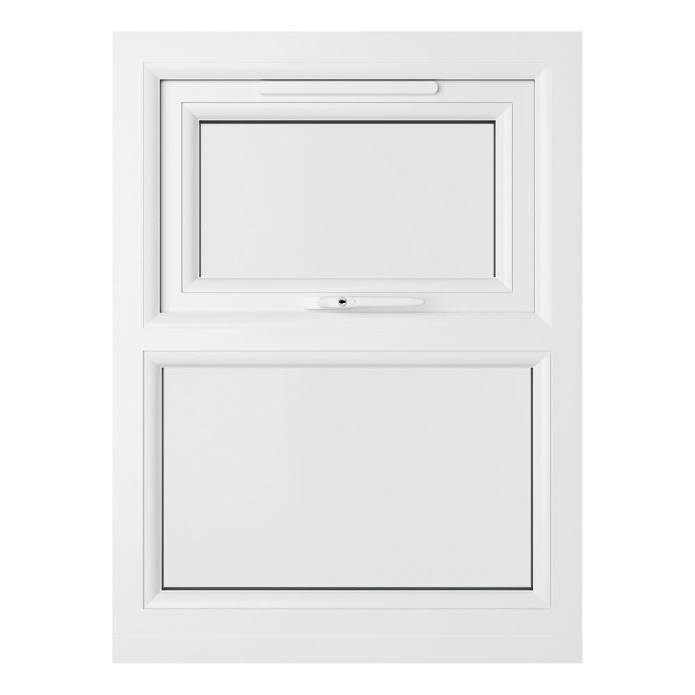Crystal Top Hung Opening Over Fixed Light Black/White uPVC Clear Double ...