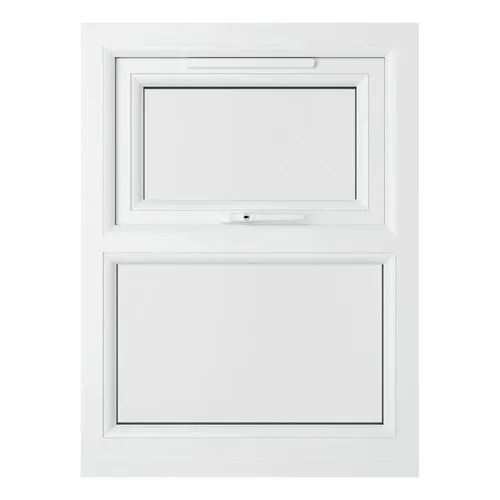 Crystal Top Hung Opening Over Fixed Light Black/White uPVC Clear Triple ...