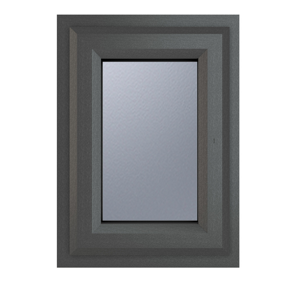 Crystal Top Opening Grey uPVC Casement Obscure Double Glazed Window