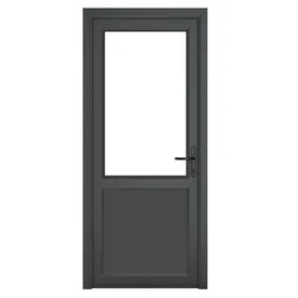 Crystal uPVC Grey Clear Glazed 2 Panel Left Hand Open Single Door