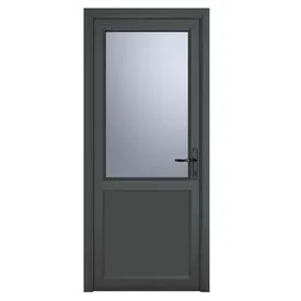 Crystal uPVC Grey Obscure Glazed 2 Panel Left Hand Open Single Door