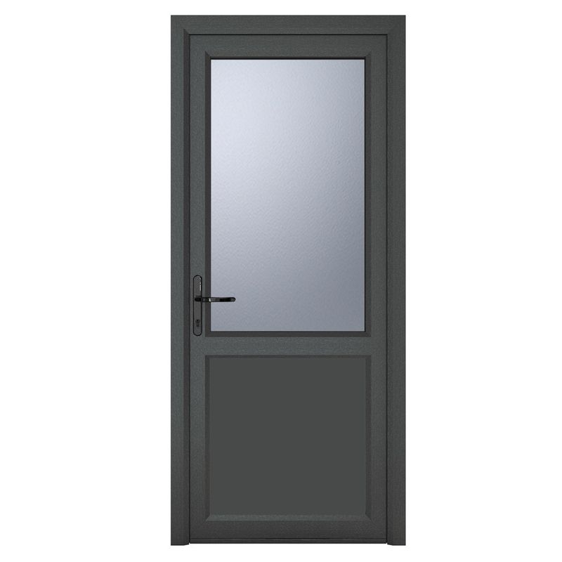 Crystal uPVC Grey Obscure Glazed 2 Panel Right Hand Open Single 
