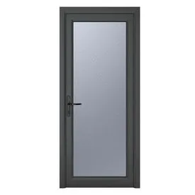 Crystal uPVC Grey Obscure Glazed Full Glass Right Hand Open Single Door