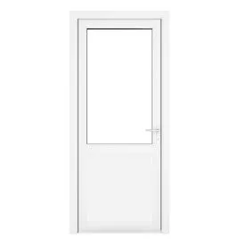 Crystal uPVC White Clear Glazed 2 Panel Left Hand Open Single Door