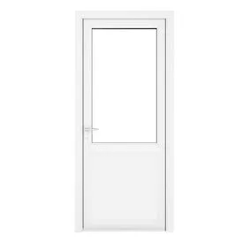 Crystal uPVC White Clear Glazed 2 Panel Right Hand Open Single Door