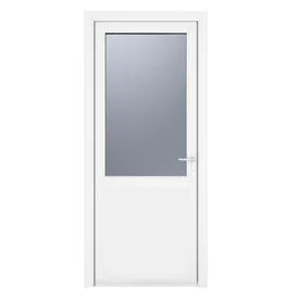 Crystal uPVC White Obscure Glazed 2 Panel Left Hand Open Single Door