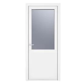 Crystal uPVC White Obscure Glazed 2 Panel Right Hand Open Single Door