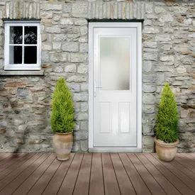 Crystal 3 Panel White GRP Fully Finished Clear Glass 1 Light External Door