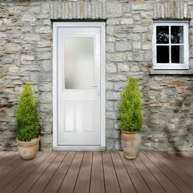 Crystal 3 Panel White GRP Fully Finished Stippolyte Glass 1 Light External Door