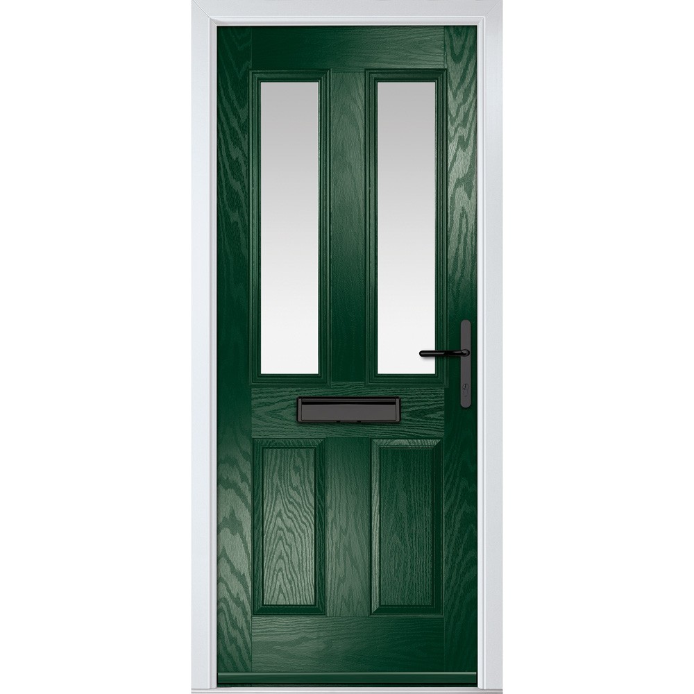 crystal_carnoustie_4_panel_green_fully_finished_clear_glass_2_light_left_hand_external_door