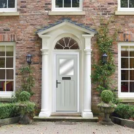 Crystal Eaton 3 Panel Agate Grey GRP Fully Finished Clear Glass 1 light External Door