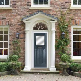 Crystal Eaton 3 Panel Anthracite Grey GRP Fully Finished Clear Glass 1 light External Door