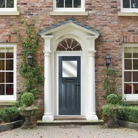 Crystal Eaton 3 Panel Anthracite Grey GRP Fully Finished Stippolyte Glass 1 light External Door
