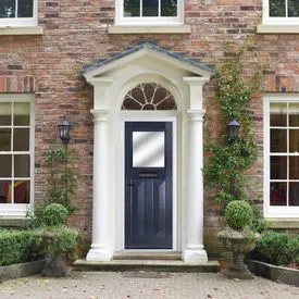 Crystal Eaton 3 Panel Blue GRP Fully Finished Stippolyte Glass 1 light External Door