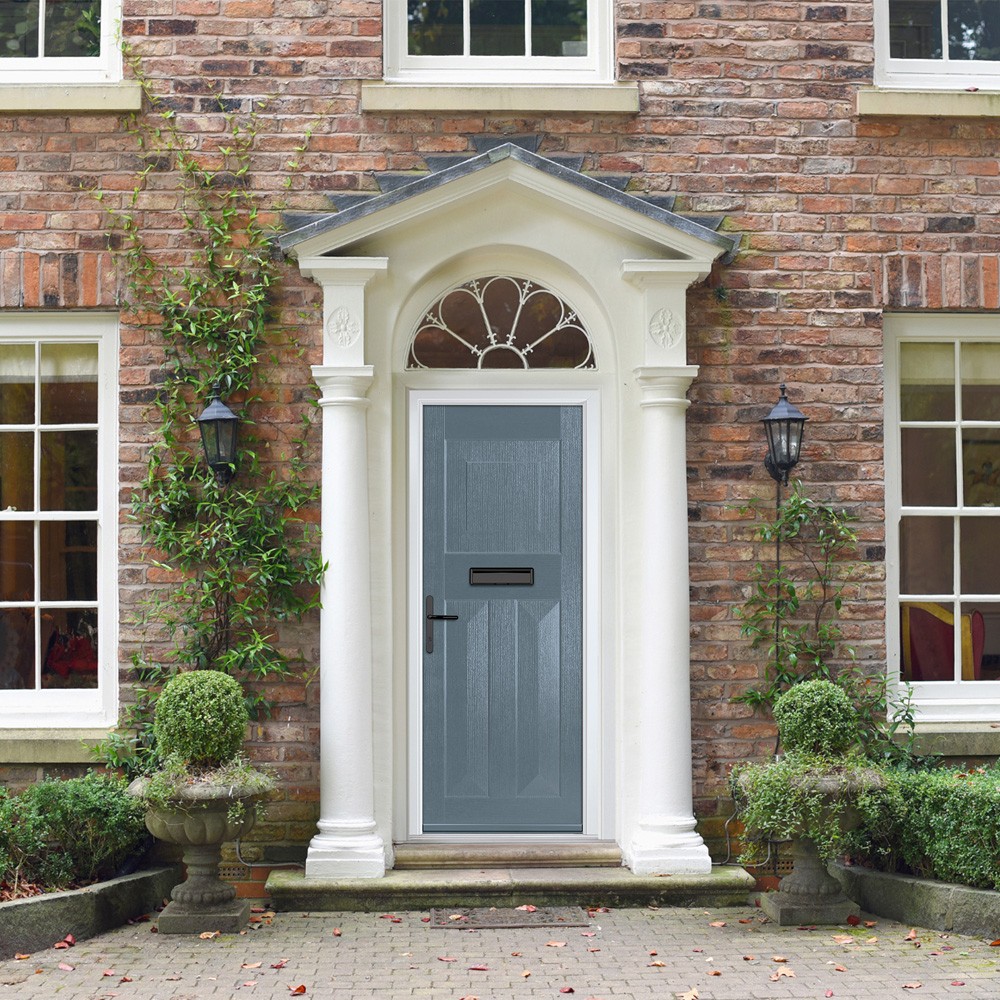 Crystal Eaton 3 Panel Slate Grey GRP Fully Finished External Door