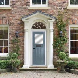 Crystal Eaton 3 Panel Slate Grey GRP Fully Finished Stippolyte Glass 1 light External Door
