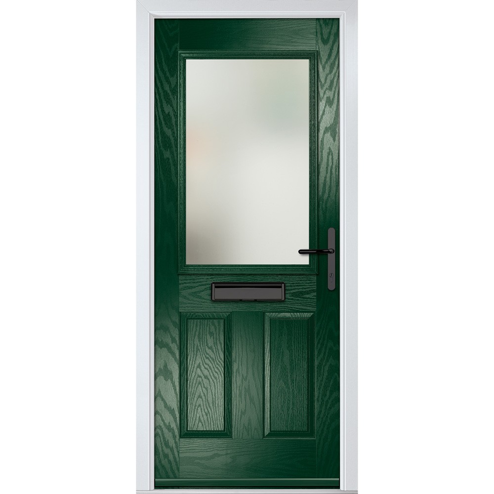 crystal_lytham_3_panel_green_fully_finished_clear_glass_1_light_left_hand_external_door