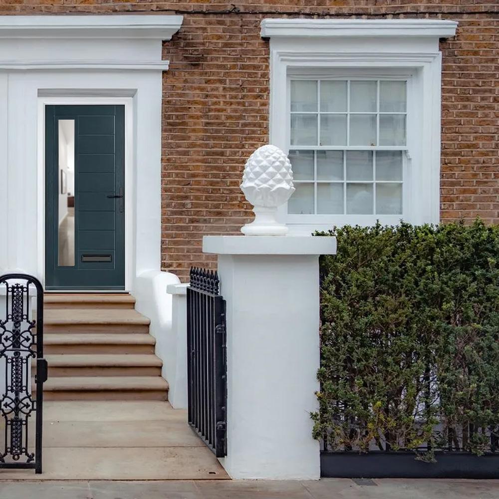 Crystal Monza Anthracite Grey GRP Fully Finished Clear Glass 1 Light External Door