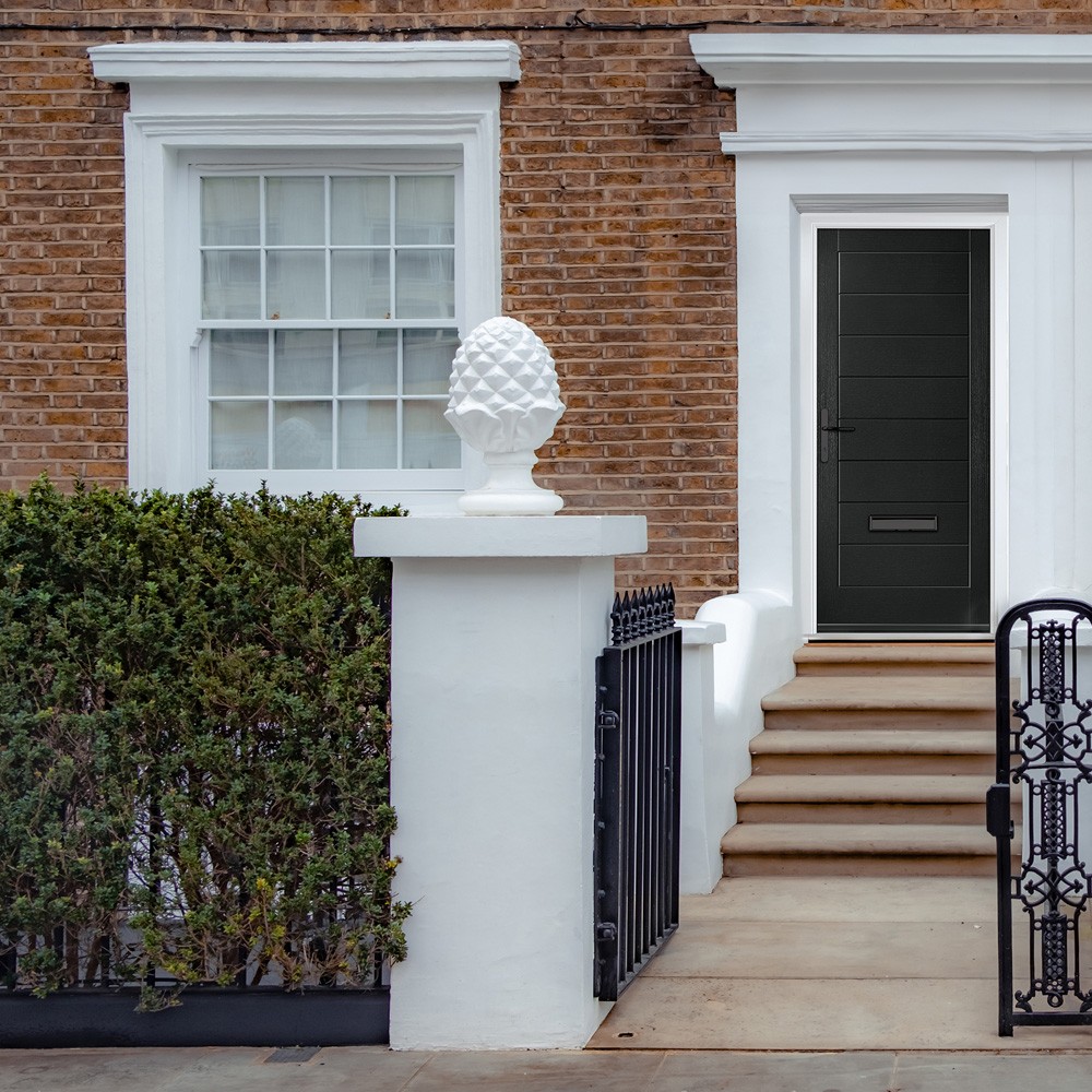 Crystal Monza Black GRP Fully Finished External Door