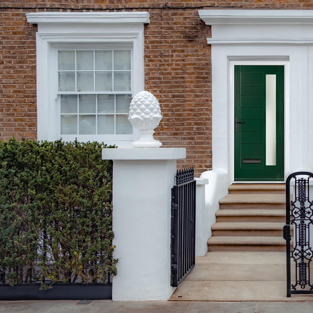 Crystal Monza Green GRP Fully Finished Clear Glass 1 Light External Door