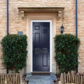 Crystal Muirfield 6 Panel Blue GRP Fully Finished External Door
