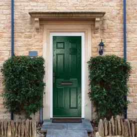 Crystal Muirfield 6 Panel Green GRP Fully Finished External Door