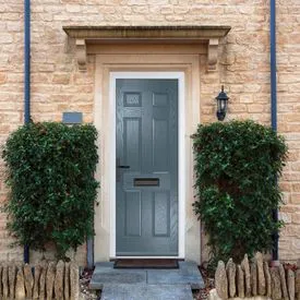 Crystal Muirfield 6 Panel Slate Grey GRP Fully Finished External Door