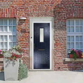 Crystal Sunningdale Blue GRP Fully Finished Stippolyte Glass 1 light External Door