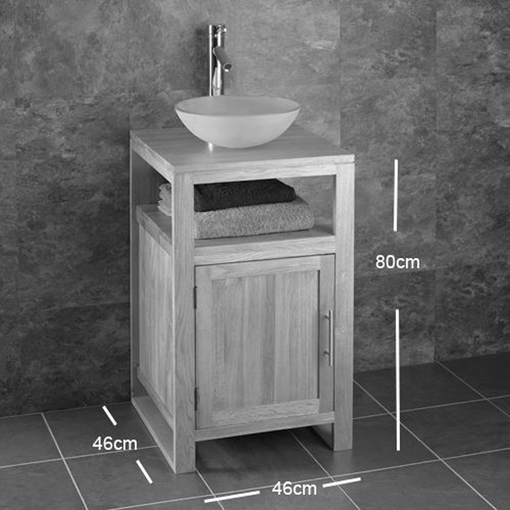 Cube Natural Oak 460mm Free Standing Storage Unit Plumbing Superstore®