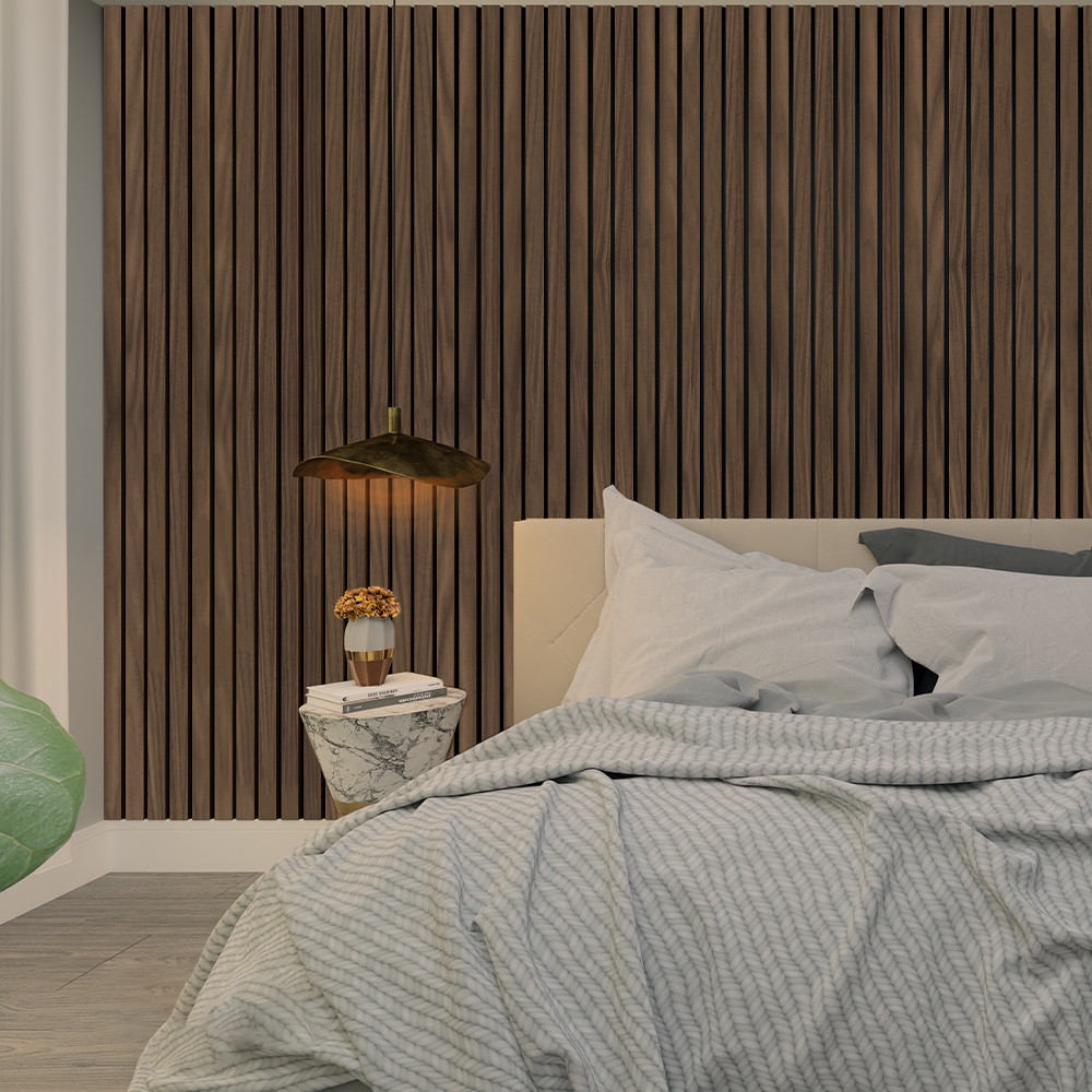 Deanta Immerse Walnut Plus Acoustic Wall Panel - 2400mm x 600mm x 21mm