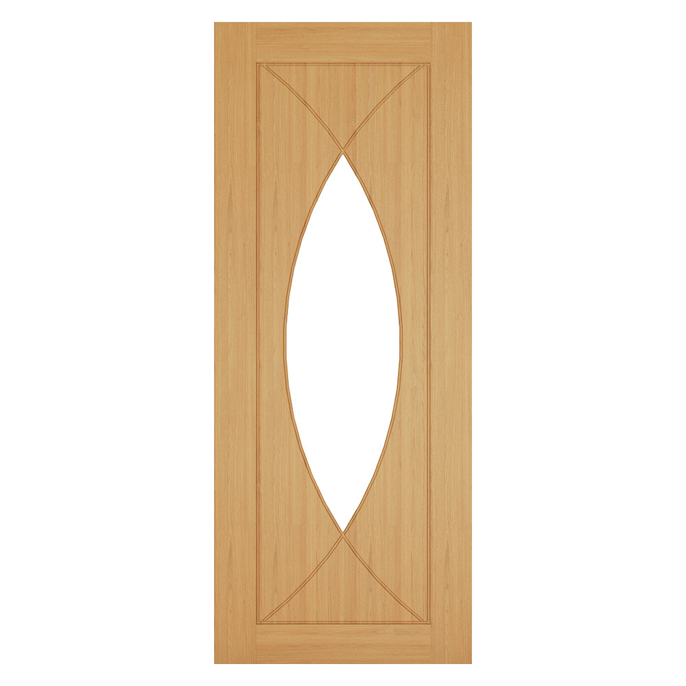 Deanta Amalfi Contemporary Fully Finished Oak Clear Glass Internal Door