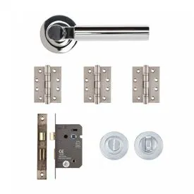 Deanta Arcadia Polished Chrome Bathroom Door Handle Kit