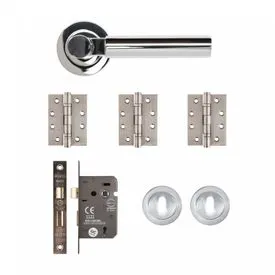 Deanta Arcadia Polished Chrome Mortice Door Handle Kit
