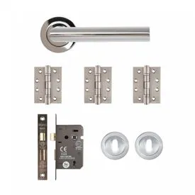 Deanta Ares Polished Chrome Mortice Door Handle Kit