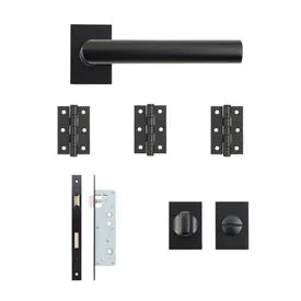 Deanta Ares Urban Matt Black Bathroom Door Handle Kit
