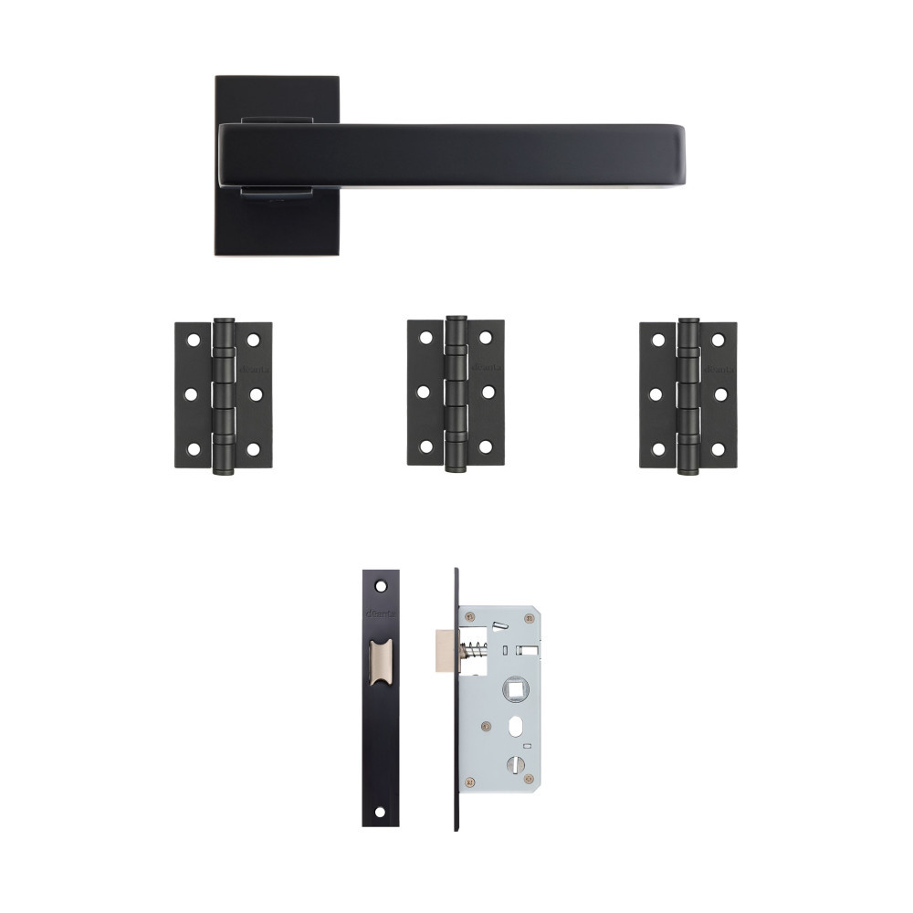 Deanta Argo Urban Matt Black Latch Door Handle Kit