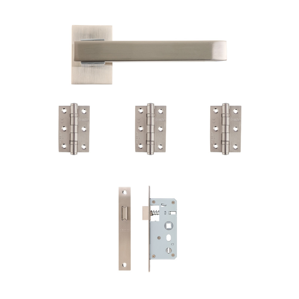 Deanta Argo Urban Satin Nickel Chrome Latch Door Handle Kit