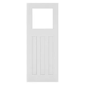 Deanta Cambridge 1930s Edwardian White Primed Clear Glass Internal Door