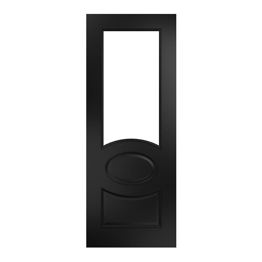 Deanta Clarendon Black Fully Finished 1 Light Clear Bevelled Glass Internal Door