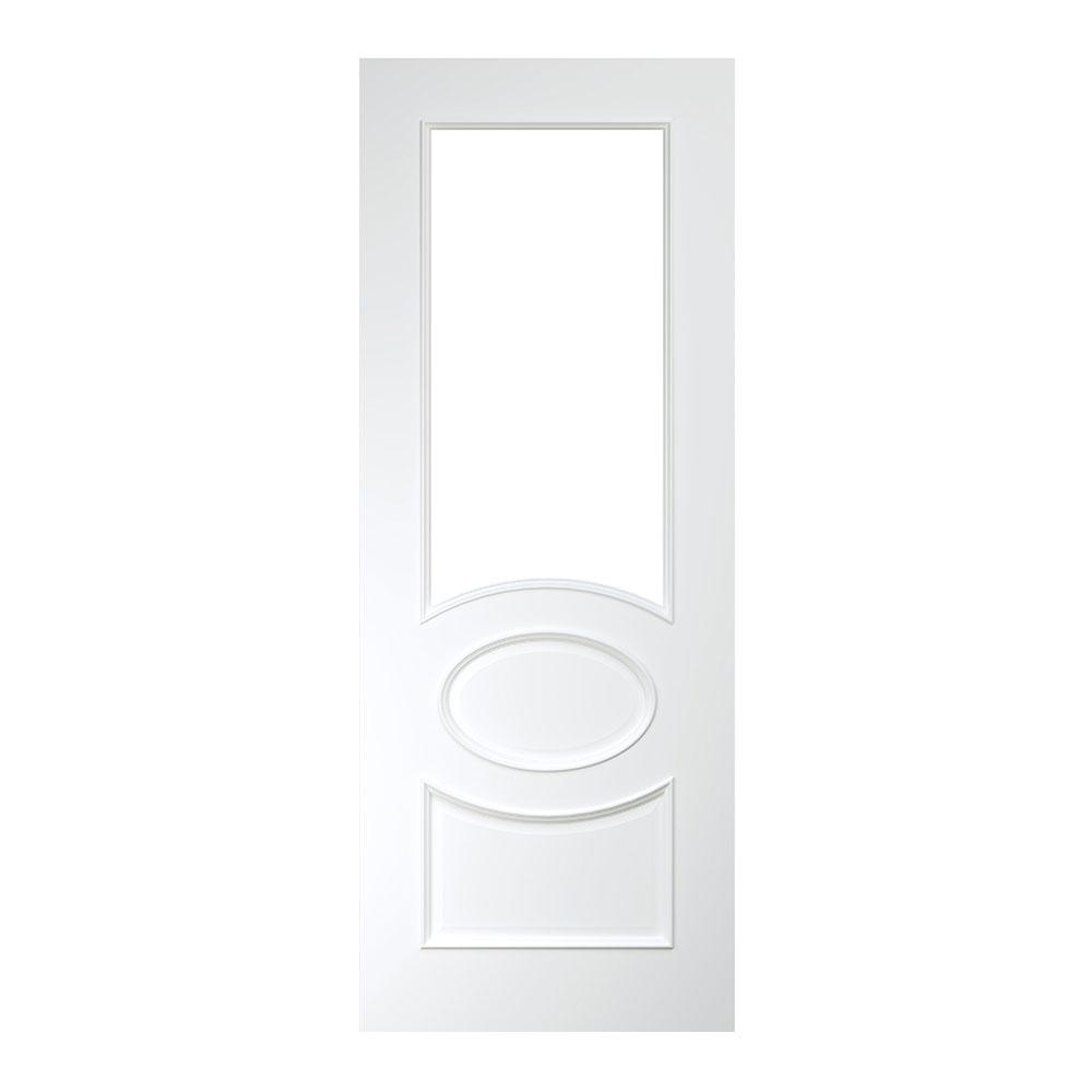 Deanta Clarendon White Primed 1 Light Clear Bevelled Glass Internal Door