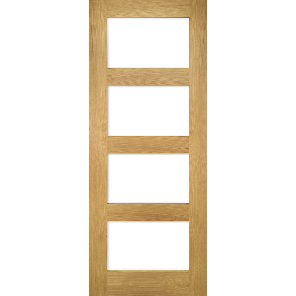 Deanta Coventry Unfinished Oak Clear Glass Internal Door