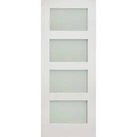 Deanta Coventry White Primed Frosted Glass Internal Door