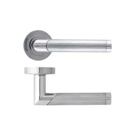 Deanta Augustus Matt/Polished Chrome Lever On Rose Door Handle