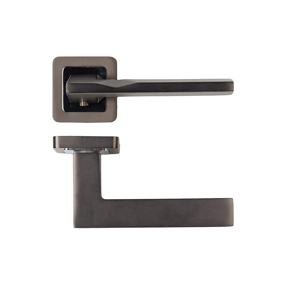 Deanta Hadrian Matt Satin Black Lever On Rose Door Handle